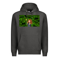 Charcoal Heather wizard girl and cat Premium Hoodie - TumblerDesignByShophia
