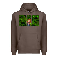 Coffee wizard girl and cat Premium Hoodie - TumblerDesignByShophia