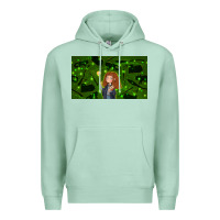 Seafoam wizard girl and cat Premium Hoodie - TumblerDesignByShophia
