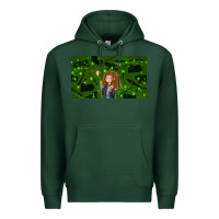 Sports Green wizard girl and cat Premium Hoodie - TumblerDesignByShophia