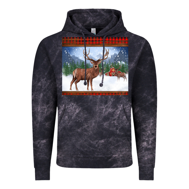 Christmas Reindeer Red Barn Country Farm Christmas Vintage Hoodie by BarkalooDesign | Teevron