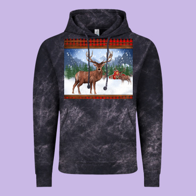 Christmas Reindeer Red Barn Country Farm Christmas Vintage Hoodie Designed By Barkaloodesign