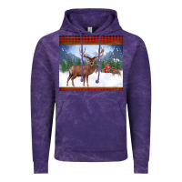 Cloud Purple christmas reindeer red barn country farm christmas Vintage Hoodie - BarkalooDesign