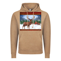 Vintage Coffee christmas reindeer red barn country farm christmas Vintage Hoodie - BarkalooDesign