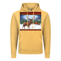 Vintage Mustard christmas reindeer red barn country farm christmas Vintage Hoodie - BarkalooDesign