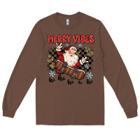 Chestnut merry vibes ho ho ho Long Sleeve Tee - MaliasSmallBusiness