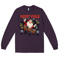 Plum merry vibes ho ho ho Long Sleeve Tee - MaliasSmallBusiness