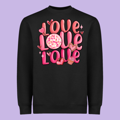 Love Love Love Valentines Day Heavyweight Sweatshirt Designed By Maliassmallbusiness