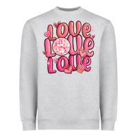 Heather Grey love love love valentines day Heavyweight Sweatshirt - MaliasSmallBusiness