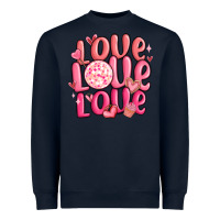 Navy love love love valentines day Heavyweight Sweatshirt - MaliasSmallBusiness