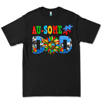 Black ausome autism dad Premium Tee - AdoDesignShop