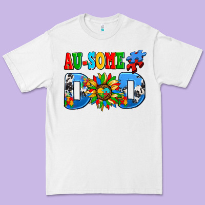 Ausome Autism Dad Premium Tee Designed By Adodesignshop