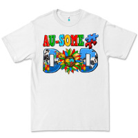 White ausome autism dad Premium Tee - AdoDesignShop