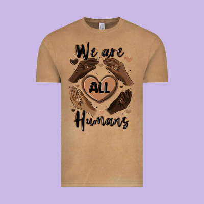 We Are All Humans Vintage Tee Designed By Maliassmallbusiness
