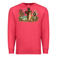 Cardinal Western rabbit bunny with crosses Easter Day Premium Sweatshirt - HowdyJamesFarm