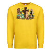 Lemon Western rabbit bunny with crosses Easter Day Premium Sweatshirt - HowdyJamesFarm