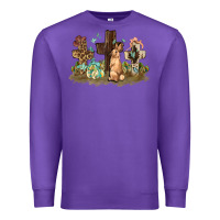 Purple Western rabbit bunny with crosses Easter Day Premium Sweatshirt - HowdyJamesFarm