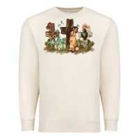 Sandshell Western rabbit bunny with crosses Easter Day Premium Sweatshirt - HowdyJamesFarm