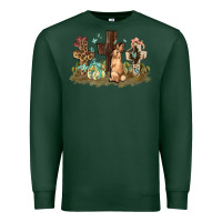 Sports Green Western rabbit bunny with crosses Easter Day Premium Sweatshirt - HowdyJamesFarm