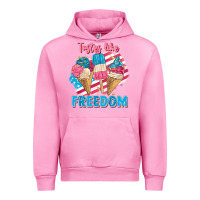 Fuchsia Pink Tastes like freedom 4th of July Urban Hoodie - FaDigitalArtStudio