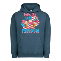 Pigment Midnight Navy Tastes like freedom 4th of July Urban Hoodie - FaDigitalArtStudio