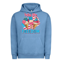 Pigment Pebble Blue Tastes like freedom 4th of July Urban Hoodie - FaDigitalArtStudio