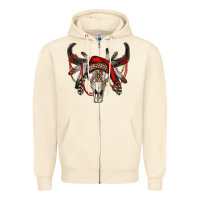 Sandshell Western Christmas Bull Skull Zipper Hoodie - RanaPortraitStore