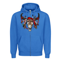 True Royal Western Christmas Bull Skull Zipper Hoodie - RanaPortraitStore