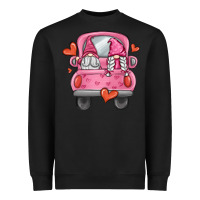 Black valentines day gnome truck Heavyweight Sweatshirt - MaliasSmallBusiness