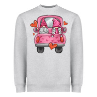 Heather Grey valentines day gnome truck Heavyweight Sweatshirt - MaliasSmallBusiness