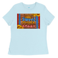 Baby Blue usa sweet and sassy skinny metal can holder Ladies Tee - HRA Design Shop