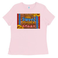 Bubblegum Pink usa sweet and sassy skinny metal can holder Ladies Tee - HRA Design Shop