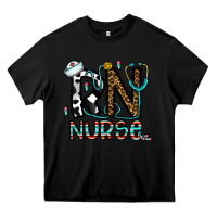 Black rn nurse Heavy Core Tee - CowhideDigitalArt