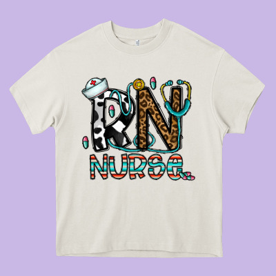 Rn Nurse Heavy Core Tee Designed By Cowhidedigitalart