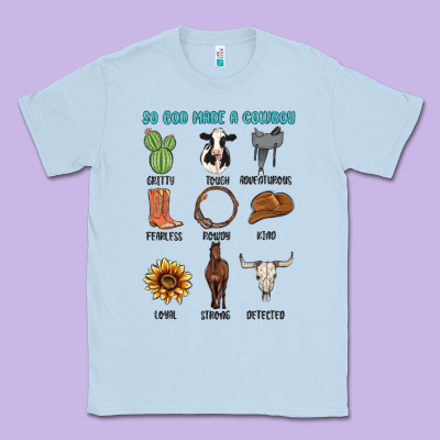 So God Made A Cowboy Classic Tee Designed By Maliassmallbusiness
