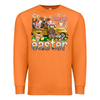 Carrot Happy Easter truck with farm animals Easter Day Premium Sweatshirt - HowdyJamesFarm