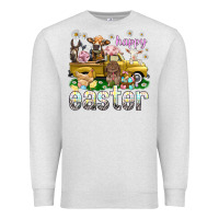 Oatmeal Heather Happy Easter truck with farm animals Easter Day Premium Sweatshirt - HowdyJamesFarm