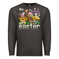 Smoke Happy Easter truck with farm animals Easter Day Premium Sweatshirt - HowdyJamesFarm