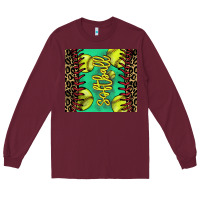 Burgundy softball leopard Long Sleeve Tee - NancyCooperArtShop