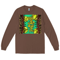 Chestnut softball leopard Long Sleeve Tee - NancyCooperArtShop