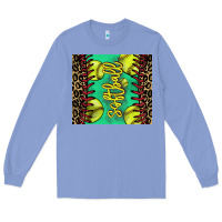 Colony Blue softball leopard Long Sleeve Tee - NancyCooperArtShop