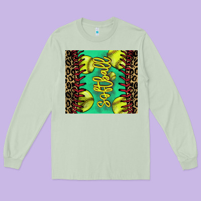 Softball Leopard Long Sleeve Tee Designed By Nancycooperartshop