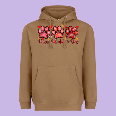 Happy Valentine's Day Paws Valentine's Day Heavyweight Hoodie Designed By Howdyjamesfarm
