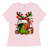 Bubblegum Pink christmas afro gnomes Ladies Tee - FaDigitalArtStudio