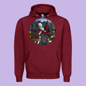 Black Angus Family Zipper Hoodie Designed By Ranaportraitstore