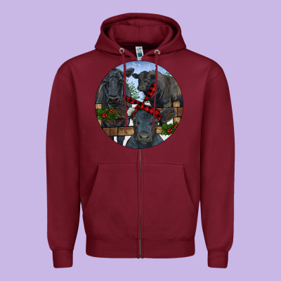 Black Angus Family Zipper Hoodie Designed By Ranaportraitstore