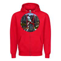 Red Black Angus Family Zipper Hoodie - RanaPortraitStore