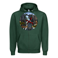 Sports Green Black Angus Family Zipper Hoodie - RanaPortraitStore