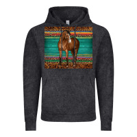 Vintage Black western horse serape  leather leopard Vintage Hoodie - BarkalooDesign