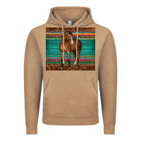 Vintage Coffee western horse serape  leather leopard Vintage Hoodie - BarkalooDesign